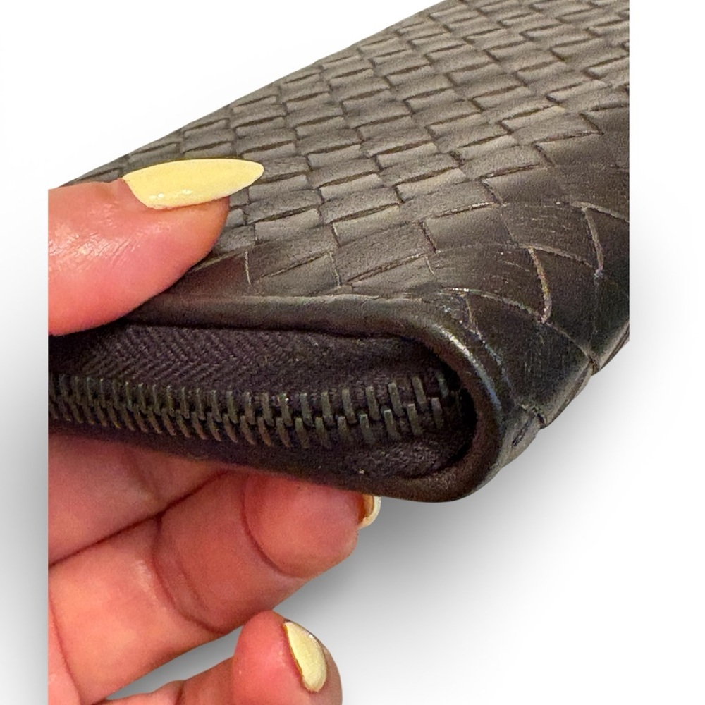 Bottega Veneta Interratio zippy Black Woven Leather Wallet box not included - Picture 3 of 15